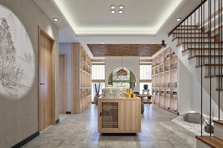 合肥茶葉店裝修設(shè)計方案，茶葉店門面裝修圖片